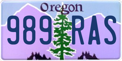 OR license plate 989RAS