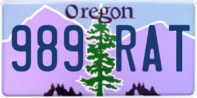 OR license plate 989RAT