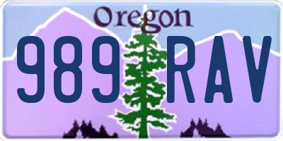 OR license plate 989RAV