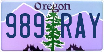 OR license plate 989RAY