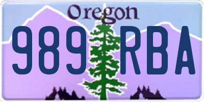 OR license plate 989RBA