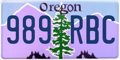 OR license plate 989RBC