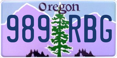 OR license plate 989RBG