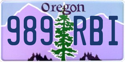 OR license plate 989RBI