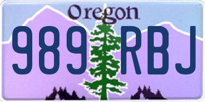 OR license plate 989RBJ
