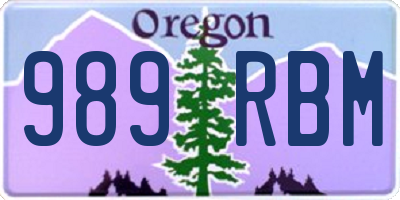 OR license plate 989RBM