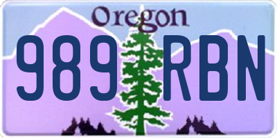 OR license plate 989RBN