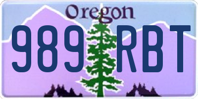 OR license plate 989RBT