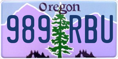 OR license plate 989RBU