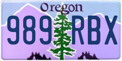 OR license plate 989RBX