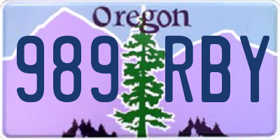 OR license plate 989RBY