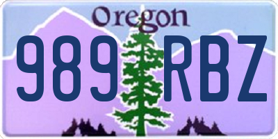 OR license plate 989RBZ