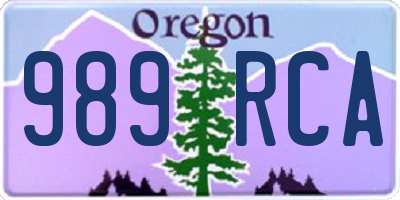OR license plate 989RCA