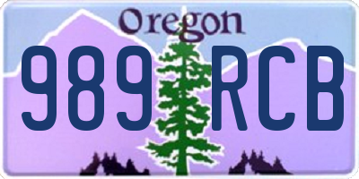 OR license plate 989RCB