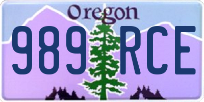 OR license plate 989RCE
