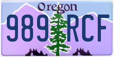 OR license plate 989RCF