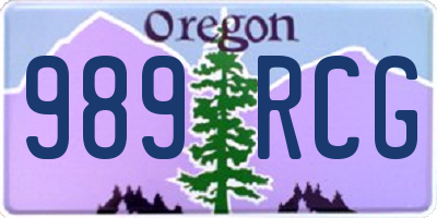 OR license plate 989RCG