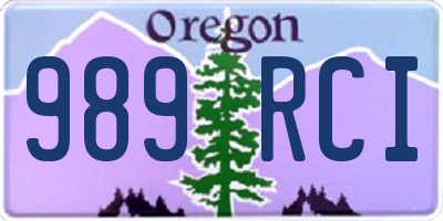 OR license plate 989RCI