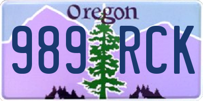 OR license plate 989RCK