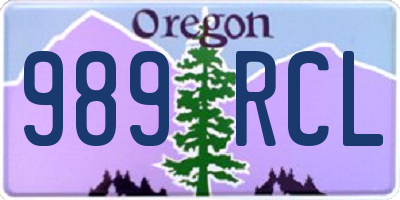 OR license plate 989RCL