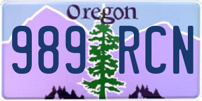 OR license plate 989RCN