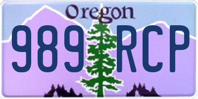 OR license plate 989RCP