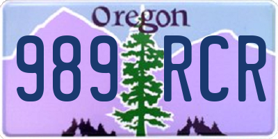 OR license plate 989RCR