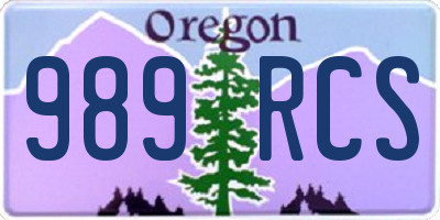 OR license plate 989RCS