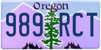 OR license plate 989RCT