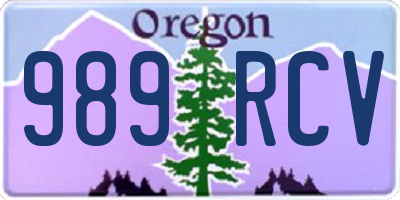 OR license plate 989RCV
