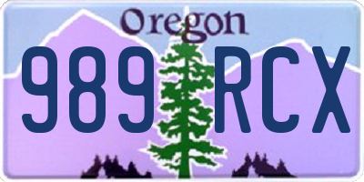 OR license plate 989RCX