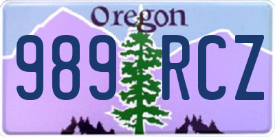 OR license plate 989RCZ