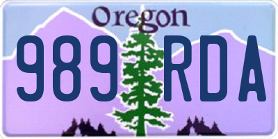 OR license plate 989RDA