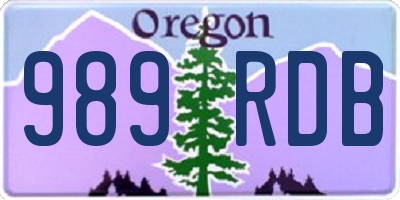 OR license plate 989RDB