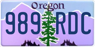 OR license plate 989RDC