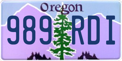 OR license plate 989RDI