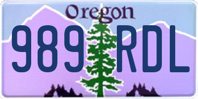 OR license plate 989RDL