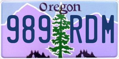 OR license plate 989RDM