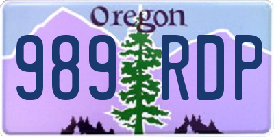 OR license plate 989RDP