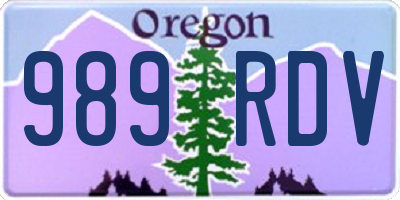 OR license plate 989RDV
