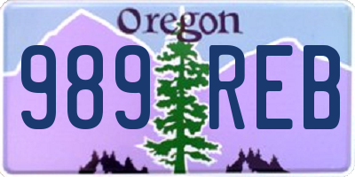 OR license plate 989REB
