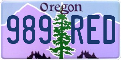 OR license plate 989RED