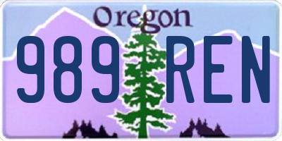 OR license plate 989REN