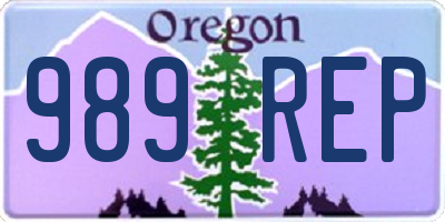 OR license plate 989REP