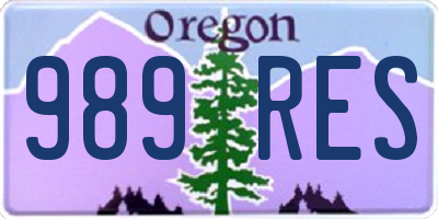 OR license plate 989RES