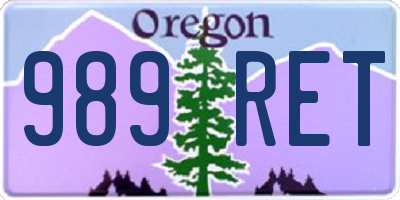 OR license plate 989RET