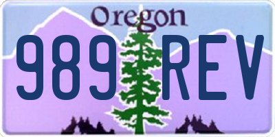 OR license plate 989REV