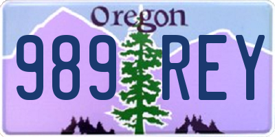 OR license plate 989REY