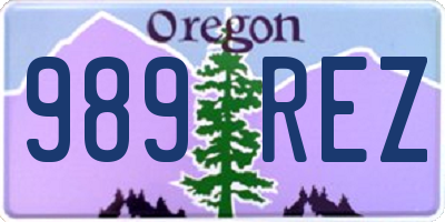OR license plate 989REZ