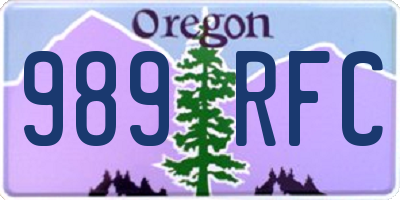 OR license plate 989RFC